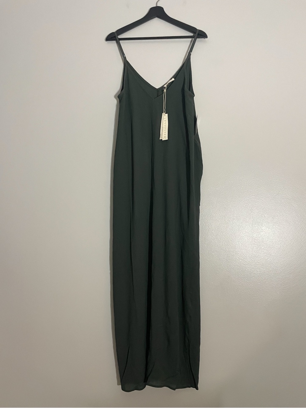 lovestitch Olive Slip Maxi Dress with Adjustable Straps